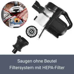 Juskys 2in1 Handstaubsauger & Akku Staubsauger - Beutellos & Kabellos – Bis 55 Min Laufzeit - Lithium-Ionen Akku, Wandhalterung & Ladestation – Schwarz -Haushaltswaren Store e045ea09a808dd90a718623cd9bae48f