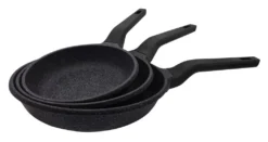 Steuber 3-tlg. Bratpfannen Set "Granada" Stein-Optik, GREBLON®-Antihaftbeschichtung Und Induktion