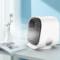 Mini Luftkühler, Tragber Mobile Klimageräte, 3 In 1 Mini Air Cooler, USB Ventilator, 3 Kühlstufen Mit LED Nachtlicht Für Zu Hause, Büro, Auto, Hotel, Garage, Camping -Haushaltswaren Store e1ab9ee6b6999231c7513d3dce704f2b
