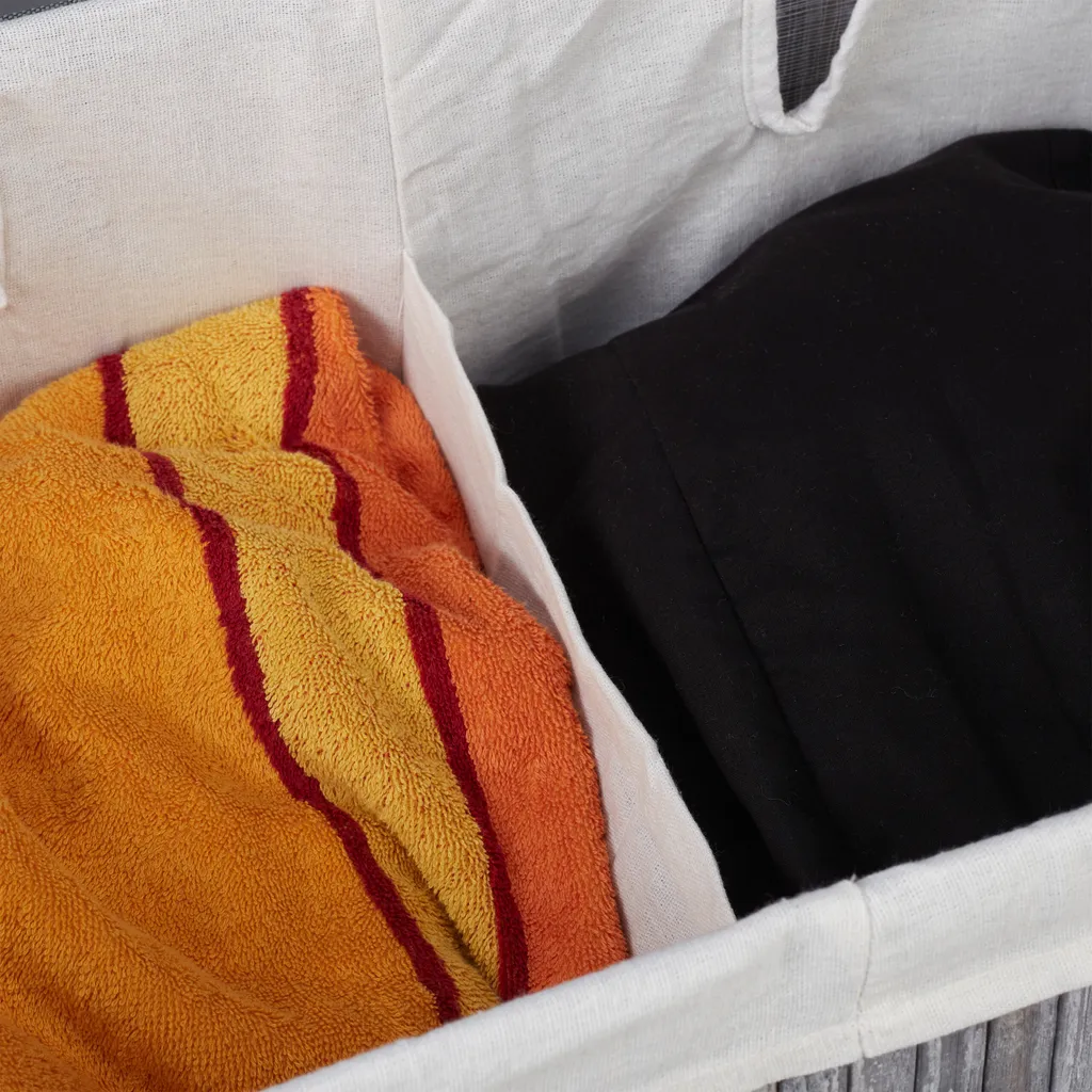 Relaxdays 1 X Wäschekorb Bambus Mit 2 Fächern Grau 10 Relaxdays 1 X Wäschekorb Bambus Mit 2 Fächern Grau – Bild 8