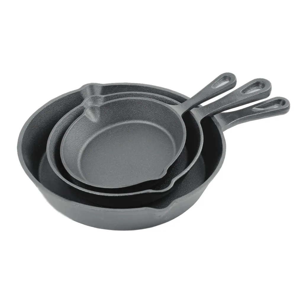 SANTOS BBQ Pfannen-Set Gusseisen 3-teilig, (Ø 16 Cm, 19,5 Cm Und 26 Cm) 3 SANTOS BBQ Pfannen-Set Gusseisen 3-teilig, (Ø 16 Cm, 19,5 Cm Und 26 Cm)