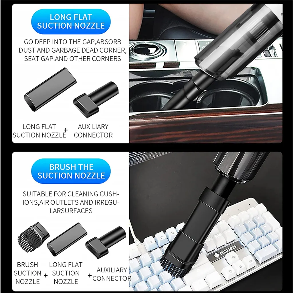 Handheld Vacuum, Car Vacuum Cleaner Cordless 6000PA High Power Small Mini Portable USB Rechargeable Hand Vacuum, For Home, Car, Narrow Spaces ,White 10 Handheld Vacuum, Car Vacuum Cleaner Cordless 6000PA High Power Small Mini Portable USB Rechargeable Hand Vacuum, For Home, Car, Narrow Spaces ,White – Bild 8