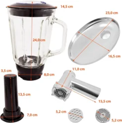 Syntrox Küchenmaschine Knetmaschine Mit Fleischwolf Und Mixer - Rot -Haushaltswaren Store e3fed121bc1152ed69ba92f98a37870b