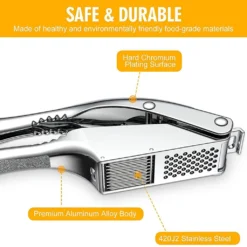 2 In1 Knoblauchpresse Knoblauchhacker Knoblauchschneider Aluminiumlegierung Küchenutensilien -Haushaltswaren Store e42d9670ff55d36bce7322cd399fb975