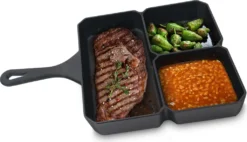 Jim Beam Grillpfanne Gusseisen - Bratpfanne Mit 3 Fächern - Steakpfanne Gusseisern Induktion Eckig -Haushaltswaren Store e7164dac7c33a34f6ba9a8213c9549df
