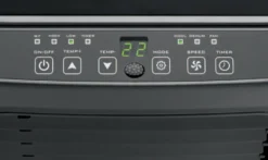 Clatronic Klimagerät CL 3672 Mit LED-Display - Farbe: Anthrazit/Silber - Funktionen: Kühlen, Entfeuchten, Gebläse - 880 W - Inkl. 1,5 M Abluftschlauch + Fensterabluft-Kit + Infrarot-Fernbedienung; 263 808 -Haushaltswaren Store e7c2ad8296209a4b861608ac2cf06123