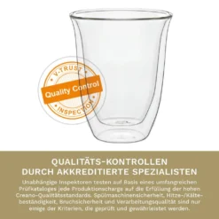 Creano Doppelwandige Gläser 250ml „DG-V“, 2er Set, Thermoglas Doppelwandig Aus Borosilikatglas, Kaffeegläser, Teegläser, Latte Gläser, Doppelwandgläser -Haushaltswaren Store e85207c31930001cba1fe1124834b375