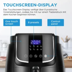 Midea Heißluftfritteuse 3,5L Heißluft Fritteuse Mit 8 Verschiedene Programmen, Digital Touchscreen, Temperaturkontrolle, 1500W Heissluftfritteuse Air Fryer -Haushaltswaren Store e85c8a74488a1c61831c4070b2fbc3f2