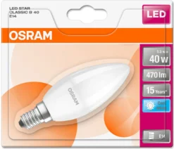 OSRAM Set Mit 4 LED-Lampen E14 Mattierte Flamme 5 W Entsprechend 40 W Kaltweiß -Haushaltswaren Store e96788834f060b917d10cbd30a22d80c