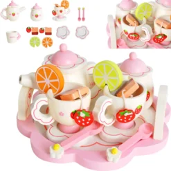 Kinder Teeservice Set Holz Zubehör Für Die Kinderküche, 16-tlg. Ab 3 Jahre Rollenspiele Für Mädchen Und Jungs 9418 -Haushaltswaren Store e9d84986e201ddea7b61e08e74fbc607