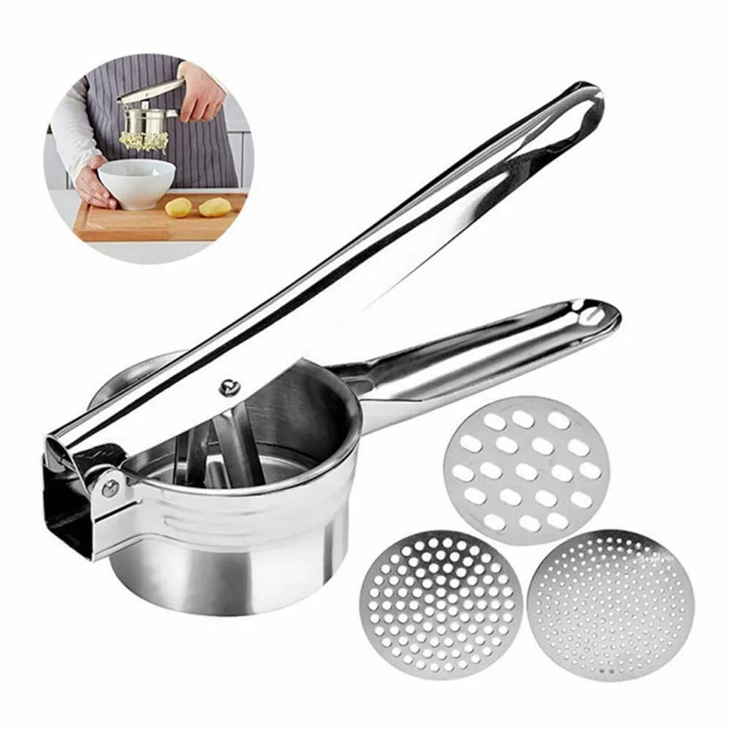 3 In 1 Edelstahl Kartoffelpresse Spätzlepresse Spaghettieispresse Mit 3 Locheinsätzen Kartoffel Ricer Masher Obstpresse Professionelle 8 3 In 1 Edelstahl Kartoffelpresse Spätzlepresse Spaghettieispresse Mit 3 Locheinsätzen Kartoffel Ricer Masher Obstpresse Professionelle – Bild 6