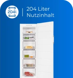Exquisit Gefrierschrank GS271-NF-H-040D Weiss | 204 L Nutzinhalt | NoFrost | LED-Anzeige -Haushaltswaren Store ea268939e264f2626ef2f996bf59c253