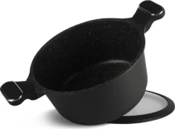 Schwarze Töpfe INDUKTION GLASDECKEL Kochtopf Topfset Keramik Und Pfanne -Haushaltswaren Store ebed66f0480b06ec07bc69627d96f416