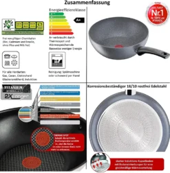 Tefal G13411 Cook Healthy Pfannenset Induktion 6 Tlg, Hohe Wokpfanne Mit Deckel 28cm, Pfanne 30 Cm + 24cm, Alle Herdarten, Spülmaschinenfest, Antihaft-beschichtet, Wok & Bratpfanne Set -Haushaltswaren Store ebf245edb4f0962a06a8a9b04bf4a4e0