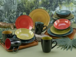 CreaTable 20210 Kombiservice Samoa Für 4 Personen, Steinzeug, Mehrfarbig (1 Set, 16-teilig) -Haushaltswaren Store ec0b734e95d9cda7dfa0aeeebfb21e8e