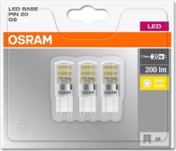 OSRAM BASE LED Lampe PIN, Pinlampe Mit G9 Sockel, 1,90W, Ersatz Für 20W-Glühbirne, Klar, Warmweiss (2700K), 3er-Pack -Haushaltswaren Store ec0f026a221a097ca53e11d0f17bf0dd