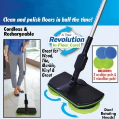 5 In 1 Floating Mop,Kabellos Rotierender Reinigungsmopp,Saugfähige Wischmops,Wiederaufladbarer,Mit Zwei Spinnköpfen,Sechs Mikrofaser-Pads Wischmops -Haushaltswaren Store ec3f0f4900a4e5edf0f548ac246b28cf