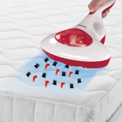 CLEANmaxx Akku-Milben-Handstaubsauger Mit UV-C-Licht - Rot/weiß UV Licht Akku Milbensauger Handstaubsauger Milben Allergiker Kabellos CLEANmaxx -Haushaltswaren Store ed10b435791a9778d113237a21d8e338