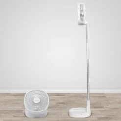 Starlyf® Foldable Fan – Wiederaufladbarer, Kabelloser Und Zusammenklappbarer Ventilator, Akkubetrieb Mit 3 Geschwindigkeiten, 2in1 - Tischventilator Und Standventilator – Aus Der TV Werbung -Haushaltswaren Store ed657057fc97e803ba7129fea47cdc44