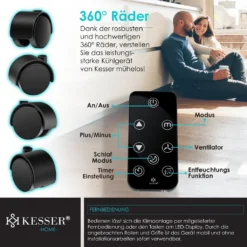 KESSER® – Klimaanlage Mobiles Klimagerät 4in1 Kühlen, Luftentfeuchter, Lüften, Ventilator - 12.000 BTU/h (3.500 Watt) 3,5 KW - Klima Mit Montagematerial, Fernbedienung Und Timer, Nachtmodus (EEK: A), Farbe:Weiß / Schwarz 23 KESSER® – Klimaanlage Mobiles Klimagerät 4in1 Kühlen, Luftentfeuchter, Lüften, Ventilator - 12.000 BTU/h (3.500 Watt) 3,5 KW - Klima Mit Montagematerial, Fernbedienung Und Timer, Nachtmodus (EEK: A), Farbe:Weiß / Schwarz -Haushaltswaren Store eeb8c7241594cc83cf1dcacd3bb86cb9