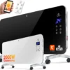 KESSER® Elektro Glasheizung Konvektor Elektroheizung Heizung Heizkörper Touch Display, Modell:Schwarz / 2000 Watt