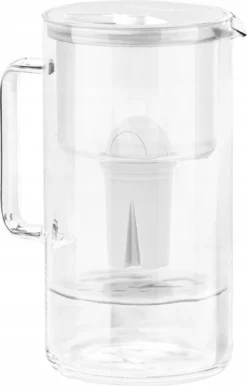Wessper Wasserfilterkanne Aus Glas 2.5 L Kompatibel Mit Brita Classic -wasserfilterkartuschen | Inklusive 1 Wasserfilter-kartusche, Reduziert Kalk Und Chlor, Weiß -Haushaltswaren Store ef322ed1075dedc223e34fbb294acf07