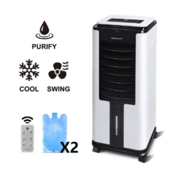 Aigostar Air Cooler, 3-in-1 Mobiles Klimagerät Ohne Abluftschlauch Mit Wasserkühlung, Luftkühler Mit Verdunstungskühlung, Ventilator, Luftbefeuchter, 7L Wassertank, Fernbedienung, 12Std Timer, 75W 19 Aigostar Air Cooler, 3-in-1 Mobiles Klimagerät Ohne Abluftschlauch Mit Wasserkühlung, Luftkühler Mit Verdunstungskühlung, Ventilator, Luftbefeuchter, 7L Wassertank, Fernbedienung, 12Std Timer, 75W -Haushaltswaren Store efb194f3bc94e4e69fc0318efa7728ac