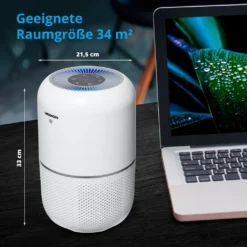 MEDION Smarter Luftreiniger (UV-Licht, HEPA H13 Filter, Reduziert Verunreinigungen Aerosole Pollen Staub Tierhaare, Bis 34 M², Schlaffunktion, App-Steuerung, Luftqualitätsanzeige, 35 Watt, MD 19878) -Haushaltswaren Store efbe7afb31235db93e941f5ad56d4608