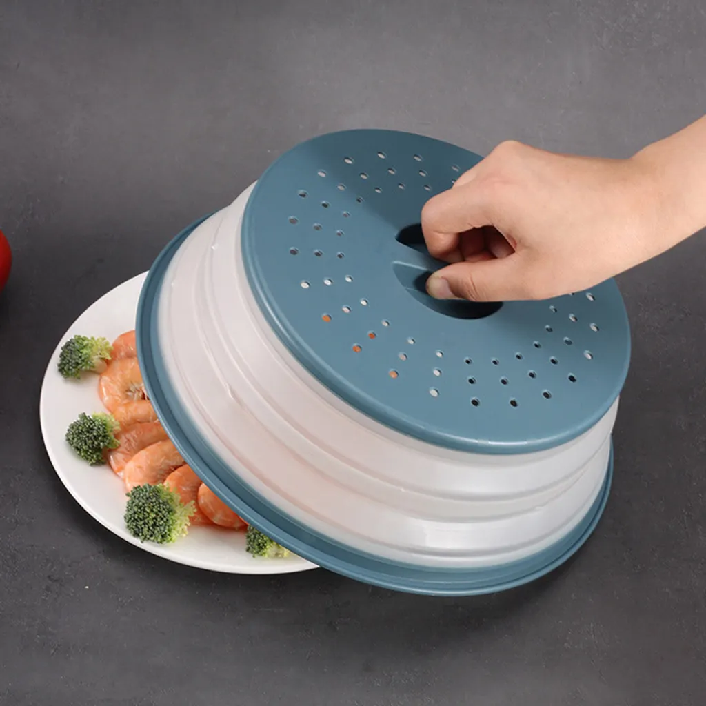 Faltbare Mikrowellen-Abdeckplatte Für Lebensmittel, Belüftet, Faltbar, Spritzwassergeschützt, Mikrowellen-Spritzschutz, BPA-freies Silikon & Kunststoff Und Spülmaschinenfest ,Ink-blue Colour 5 Faltbare Mikrowellen-Abdeckplatte Für Lebensmittel, Belüftet, Faltbar, Spritzwassergeschützt, Mikrowellen-Spritzschutz, BPA-freies Silikon & Kunststoff Und Spülmaschinenfest ,Ink-blue Colour – Bild 3