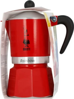 Bialetti Rainbow, Italienische Espresso-Kaffeemaschine, Aluminium, 3 Tassen, Rot -Haushaltswaren Store f179d303eca5d860d1ae2a2871300154