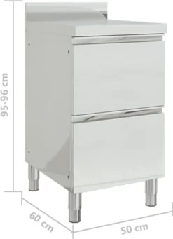 VIDAXL Möbel Gastro-Küchenschrank Mit 2 Schubladen Edelstahl 2023 -Haushaltswaren Store f342f54d902a599c9edd2f0d6b355960