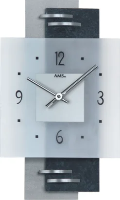 AMS Quarz-Wanduhr, Quarzwerk, 22x36x5cm, 9245