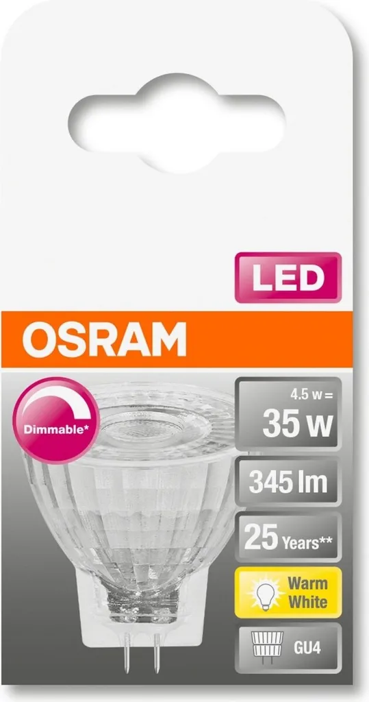 Osram LED Reflektor Super Star MR11 GU4 4,5W Warmweiß, Dimmbar, Klar 7 Osram LED Reflektor Super Star MR11 GU4 4,5W Warmweiß, Dimmbar, Klar – Bild 5