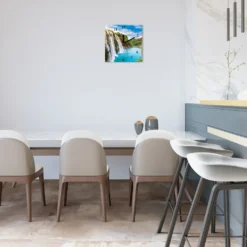 Wanduhr WASSERFALL Küchenuhr GLAS Wohnzimmeruhr DEKO Badezimmeruhr QUADRATISCH 30x30 Cm -Haushaltswaren Store f5e22e62185d66a9bedbc40004d83ed4