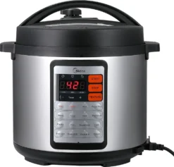 Midea 5,5 L Multikocher-Schnellkochtopf, 1000W– 14 In1 Dampfgarer, Multikocher, Reiskocher, Dampfkochtopf, Schongarer, Uvm MY-CS6019WPB Silber