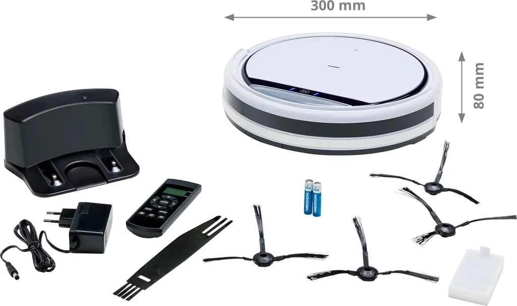 MEDION Saugroboter Mit Ladestation E32 (Modell 2021, Roboterstaubsauger Für Hartböden, Fliesen, Laminat, Tierhaar Optimiert, Direktabsaugung, Autom. Rückkehr Zur Ladestation) 8 MEDION Saugroboter Mit Ladestation E32 (Modell 2021, Roboterstaubsauger Für Hartböden, Fliesen, Laminat, Tierhaar Optimiert, Direktabsaugung, Autom. Rückkehr Zur Ladestation) – Bild 6