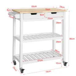 SoBuy Küchenwagen Mit 2 Schubladen Rollwagen Konsolentisch Weiß FKW68-WN 13 SoBuy Küchenwagen Mit 2 Schubladen Rollwagen Konsolentisch Weiß FKW68-WN -Haushaltswaren Store f74d5dd99f60c578c4f47c6ee4059760