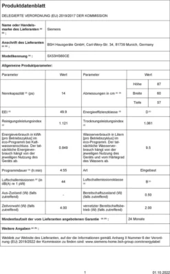 Siemens SX53HS60CE Geschirrspüler IQ300, 60 Cm, Teilintegrierter -Haushaltswaren Store f8932c7422629a6b9120c70c3667f878