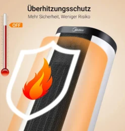 Midea NTH20-17BR Keramik Heizlüfter 2000W Mit Thermostat, Oszillation, 2 Heizstufen, Heizung Mit Ventilator, ECO-Modus, 24H Timer, Integrierter Tragegriff, Horizontales Erhitzen, PTC Heizgerät 15 Midea NTH20-17BR Keramik Heizlüfter 2000W Mit Thermostat, Oszillation, 2 Heizstufen, Heizung Mit Ventilator, ECO-Modus, 24H Timer, Integrierter Tragegriff, Horizontales Erhitzen, PTC Heizgerät -Haushaltswaren Store f90e4296abe7f54d14865fd84be34662