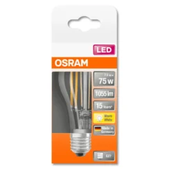 Osram LED Filament Leuchtmittel Retrofit Birnenform 8W = 75W E27 Klar Warmweiß 2700K FS -Haushaltswaren Store f9320dc8ff898b2edcbb8101d24e66e4