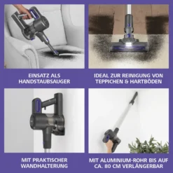 CLEANmaxx Akku-Zyklon-Staubsauger - 3-fach-Filter - Anthrazit/blau 11 CLEANmaxx Akku-Zyklon-Staubsauger - 3-fach-Filter - Anthrazit/blau -Haushaltswaren Store f9498e4ded9ce72a3756f7a1b1448a54