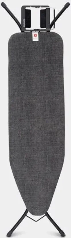 Brabantia Bügelbrett B, Ärmelbügelbrett, Baumwolle, Dampfbügeleisen, Schwarz, Monochromatisch, 1240 X 380 Mm