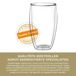 Creano Doppelwandiges Thermoglas 400ml „DG-SH“, Großes Doppelwandglas Aus Borosilikatglas, Doppelwandige Kaffeegläser, Teegläser, Latte Gläser 4er Set -Haushaltswaren Store f9ba8fbb52f66c9f03f9a509e3e9c3ef