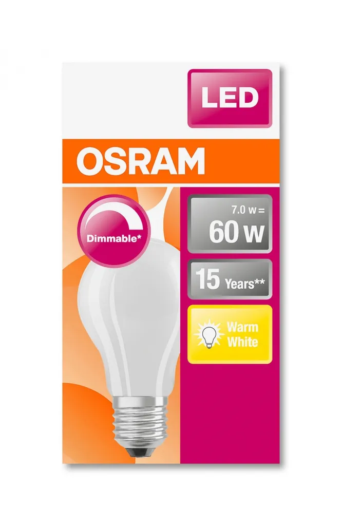 Osram LED Leuchtmittel Classic A60 E27 7W Warmweiß, Dimmbar, Weiß Matt 15 Osram LED Leuchtmittel Classic A60 E27 7W Warmweiß, Dimmbar, Weiß Matt – Bild 13