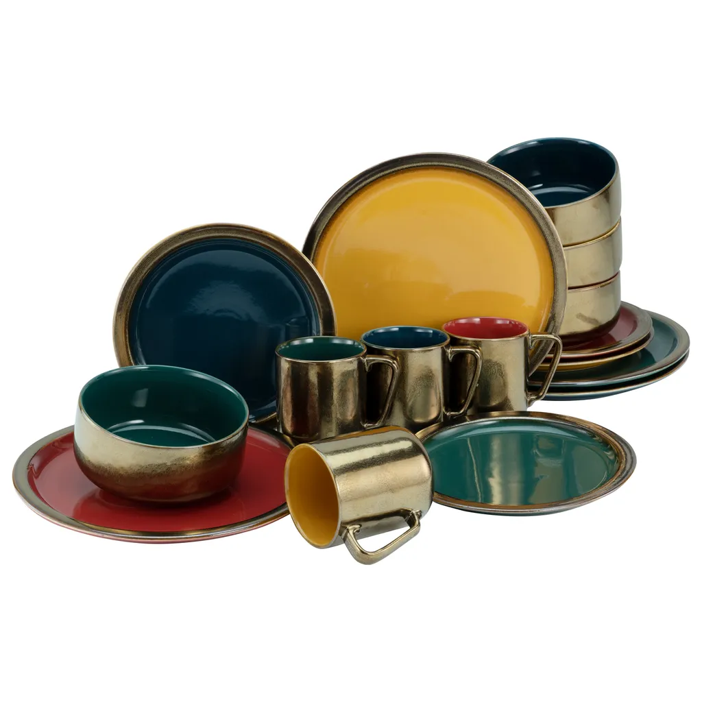 CreaTable 22973 Kombiservice Rustikal Collection Für 4 Personen, Steinzeug, Mehrfarbig (1 Set, 16-teilig) 3 CreaTable 22973 Kombiservice Rustikal Collection Für 4 Personen, Steinzeug, Mehrfarbig (1 Set, 16-teilig)