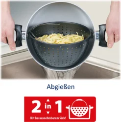 Genius Cerafit Magic Pot Kochtopf-Set 20cm - Topf 3,7l Mit Siebeinsatz & Glas-Deckel Für Einfaches Kochen, Drehen, Dünsten & Servieren; A24661 -Haushaltswaren Store fc2f00e1b159a8d8944a92002ec6074e