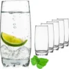 Trinkgläser Set 6 Teilig 350ml Geformter Boden Wassergläser Saftgläser