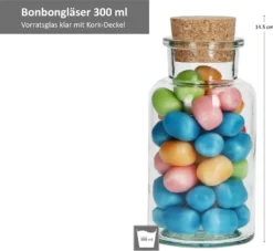 6tlg. Bonbongläserset Korkverschluss 300 Ml Bonboniere Vorratsdose Gewürzglas -Haushaltswaren Store fd1da114f1c58aa25de04435c8547e3e