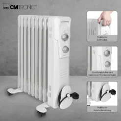 CLATRONIC Öl-Radiator RA 3736 9 Rippen Weiß -Haushaltswaren Store fe0fa17f4e32e204f818a463ffbe1f11