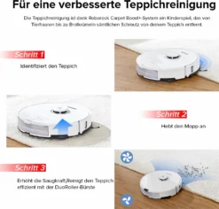 Roborock S8 Staubsauger Roboter Sonic Saugroboter 6000Pa DuoRoller-Bürste VibraRise Wischen 3D-Mapping 3D-Strukturiertes Licht LiDAR Kindersicherung APP Control (Weiß) -Haushaltswaren Store fe23842a7b7edad3b2b18c0b3c7e156c